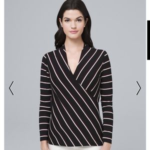 WHBM M black stripe top